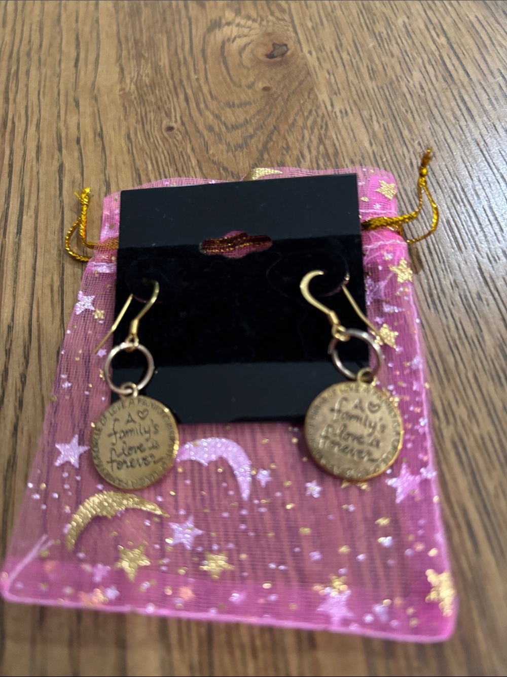 Gold Family Love Forever Drop Earrings